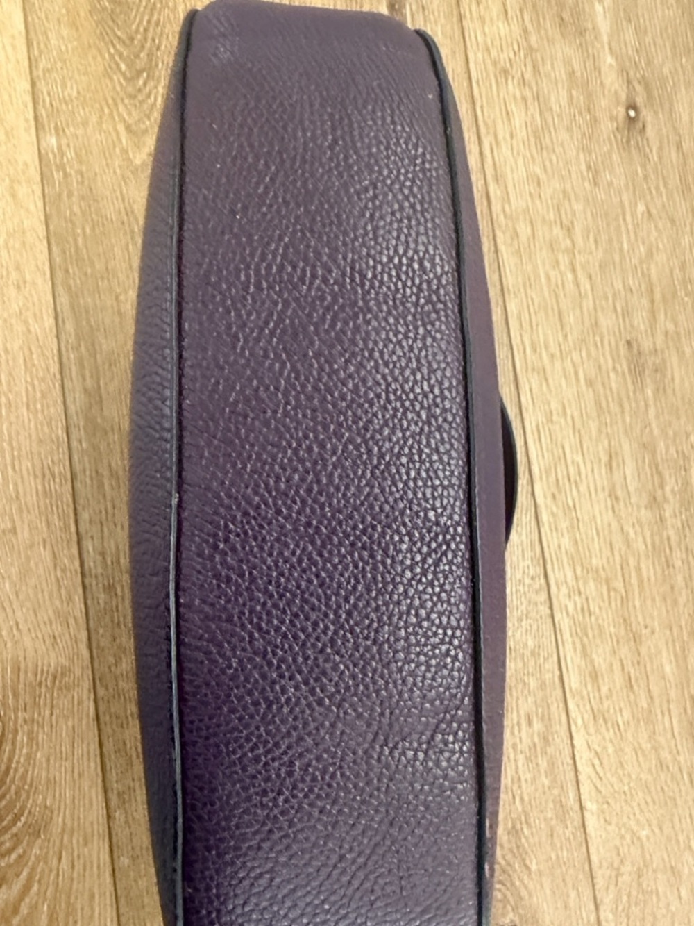 Coach Pebbled Shoulder Bag - Plum with Black Strap - Picture 5 of 9